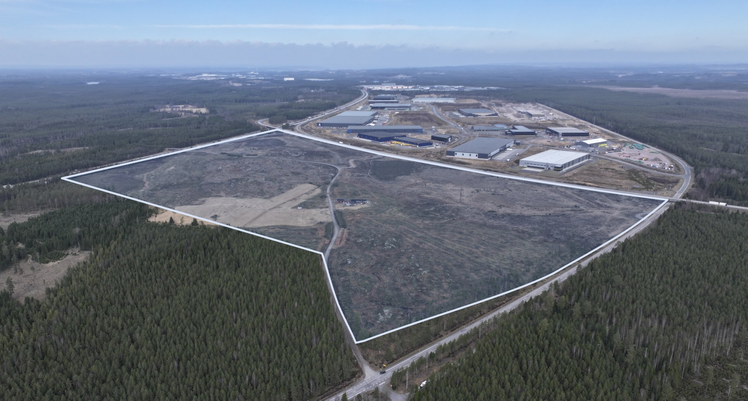 Drönarvy över tokarp